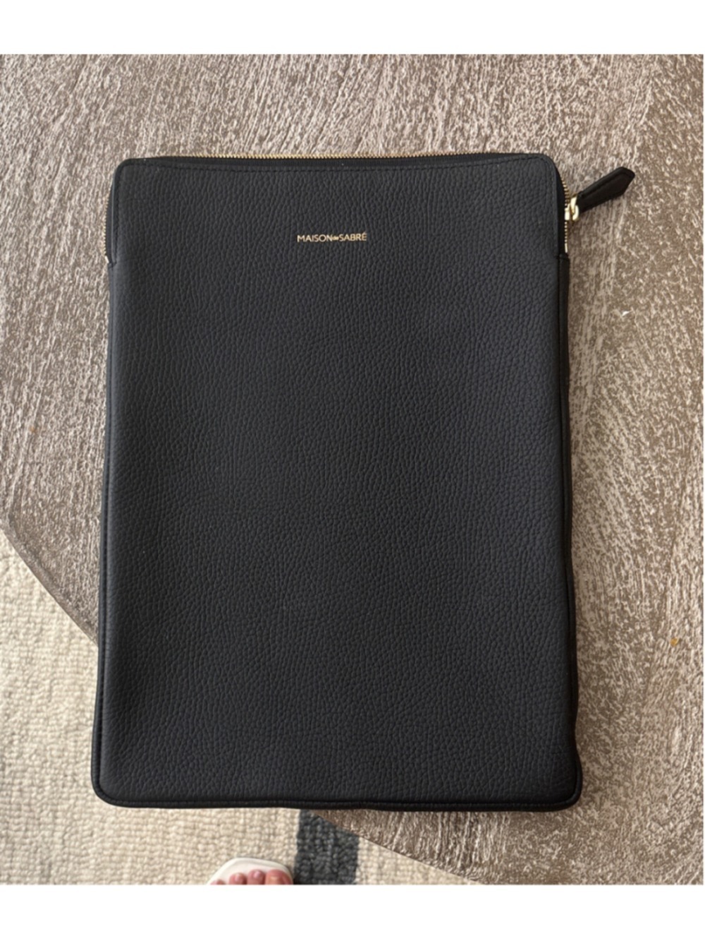 Unisex Maison de Sabré Black Leather Tablet/ computer 13 inch Sleeve One Size